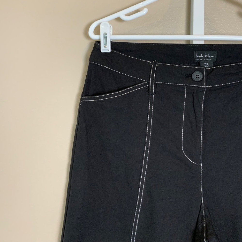 Nicole Miller Contrast Stitch Cropped Pants - Picture 7 of 16